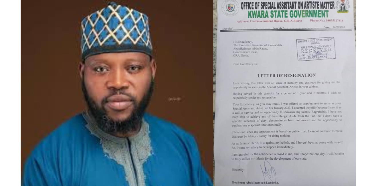 Labaeka resigns from his position as special adviser to Kwara State Governor
